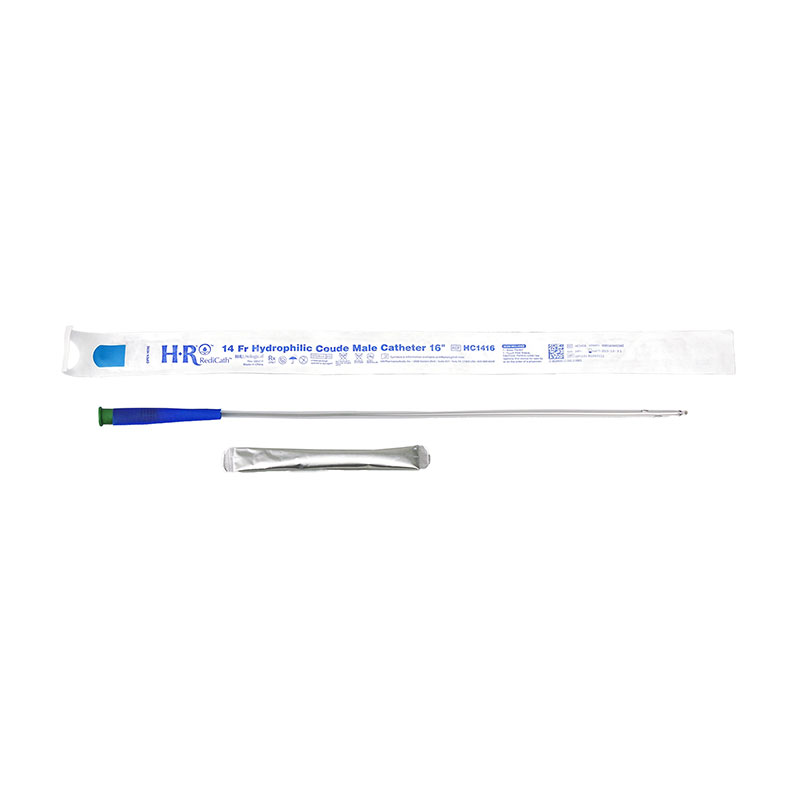 TruCath Hydrophilic Coude Catheter with Bag and Sleeve 14FR 16 inch Box of 30