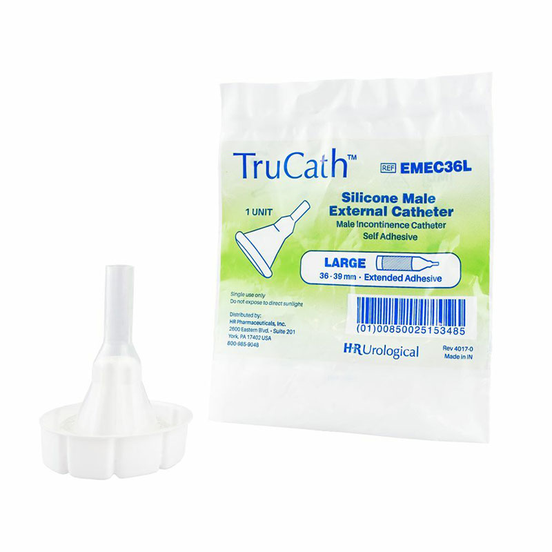 TruCath Male External Catheter Extended Adhesive Large 36mm Box of 100
