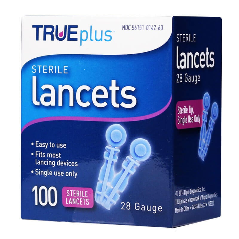 TRUEplus Sterile Lancets 28G Universal Twist Top 100/box