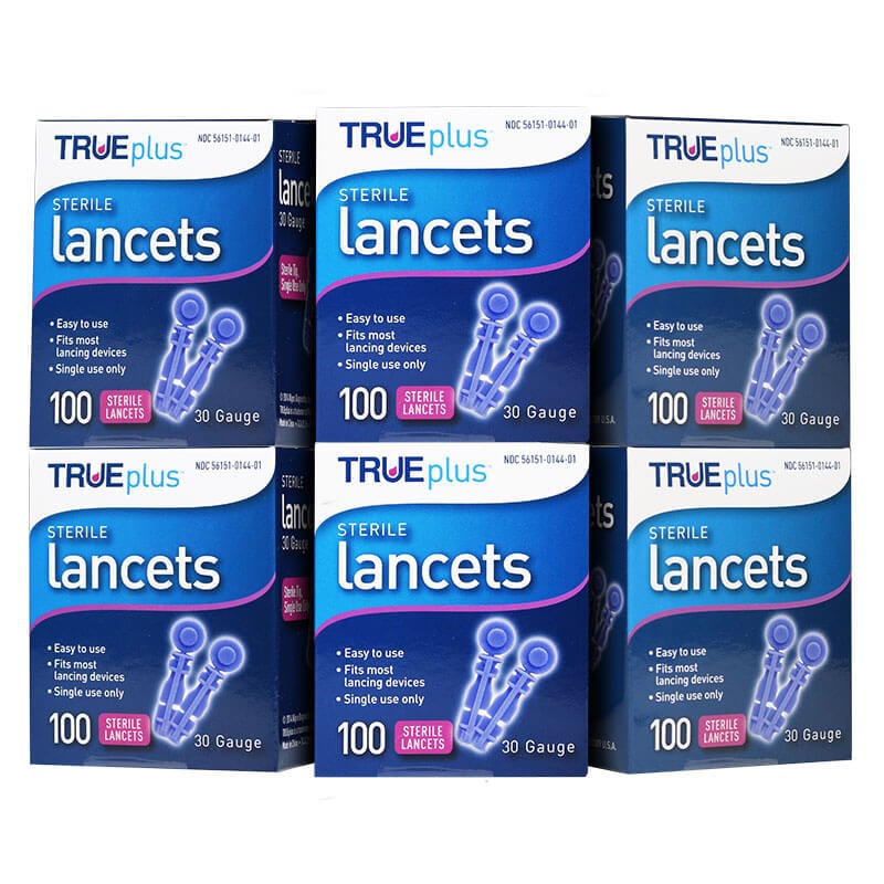 TRUEplus Sterile Lancets 30G Universal Twist Top 100/box Pack of 6