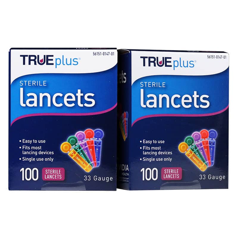 TRUEplus Universal Twist Top 33 Gauge Lancets - Pack of 2
