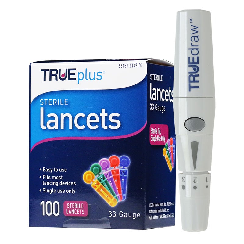 TRUEplus Twist Top 33 Gauge Lancets and Lancet Device