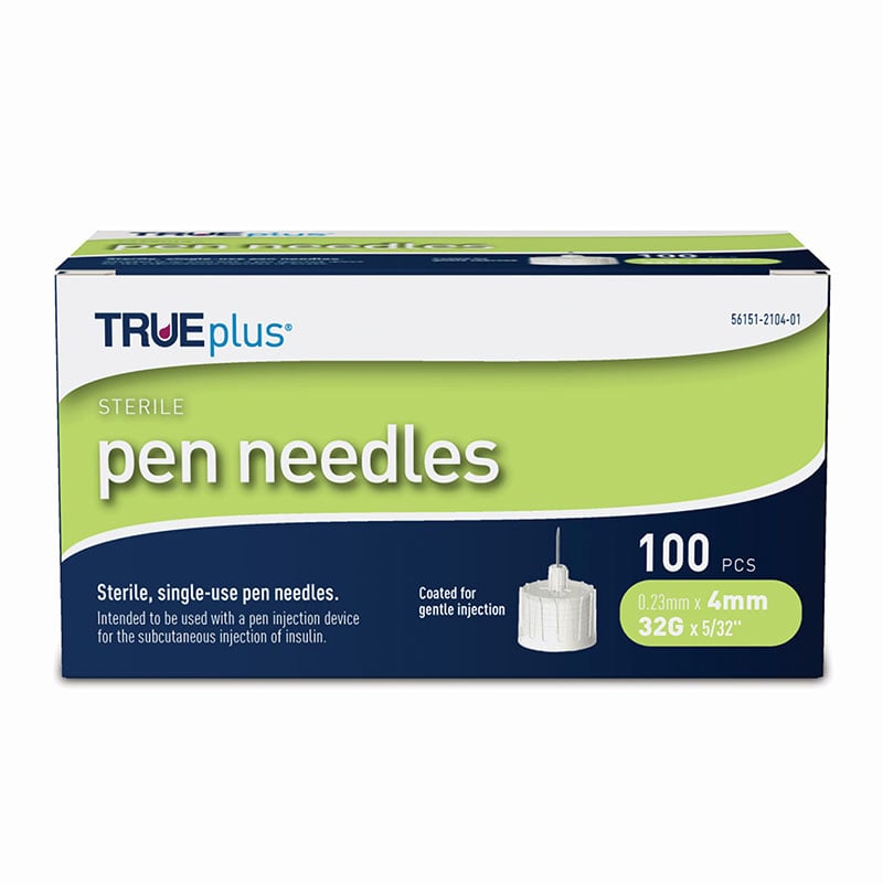 TruePlus Pen Needles 32g, 4mm, 100ct - Pack of 6