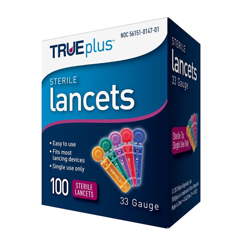 TRUEplus 33 Gauge Lancets - Box 100