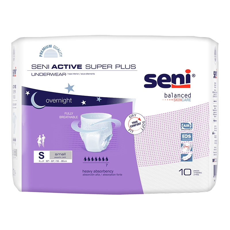 TZMO USA Seni Active Super Plus Pull-On Underwear Small 22-33 inch Package of 10