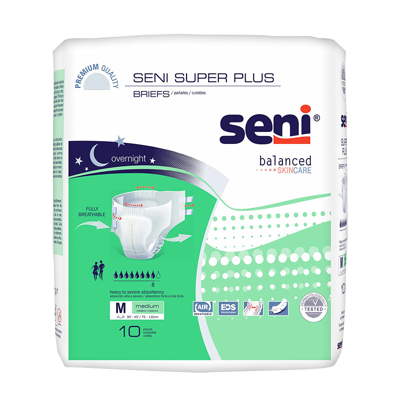 TZMO USA Seni Super Plus Briefs Medium 30-43 inch Package of 10