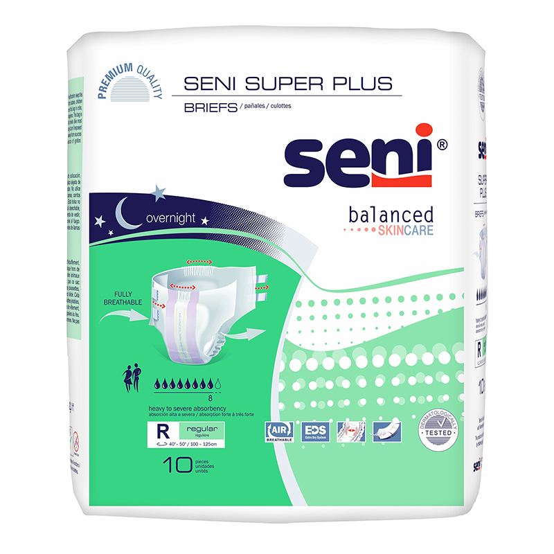 TZMO USA Seni Super Plus Briefs Regular 40-50 inch Case of 40