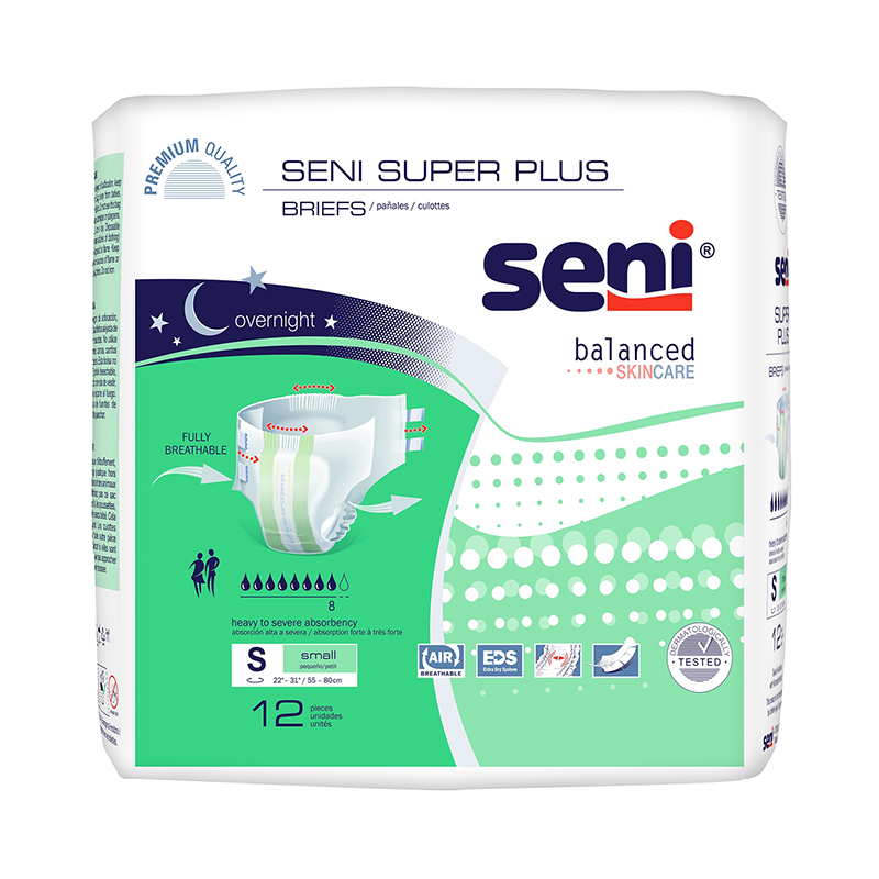TZMO USA Seni Super Plus Briefs Small 22-31 inch Package of 12