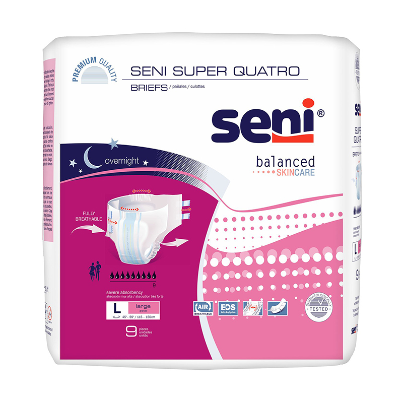 TZMO USA Seni Super Quatro Briefs Large 43-59 inch Case of 36
