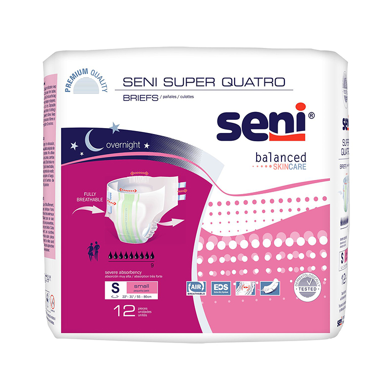 TZMO USA Seni Super Quatro Briefs Small 22-31 inch Package of 12