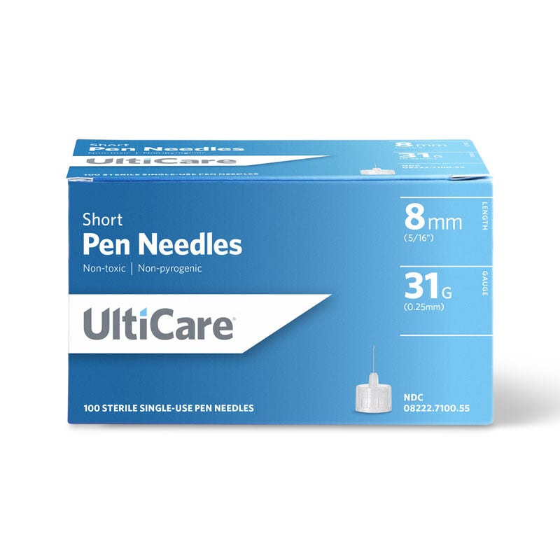 UltiCare Short Pen Needles 31G 8mm 100 Count