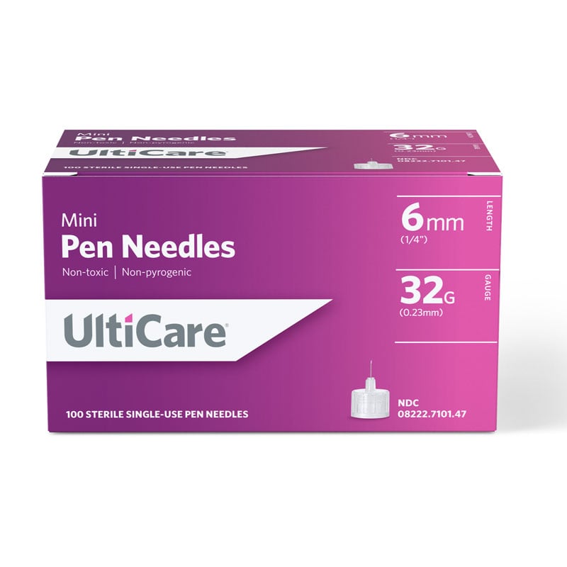 UltiCare Mini Pen Needles 32G 6mm 100 Count