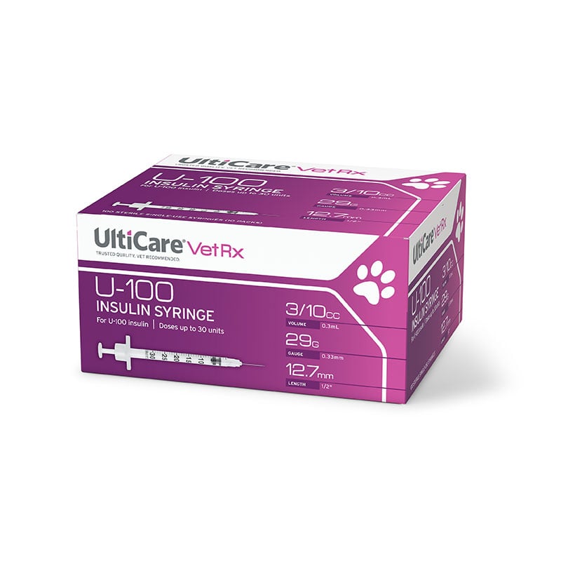 UltiCare U-100 Pet Syringes 0.3cc 12mm 29g Pack of 5