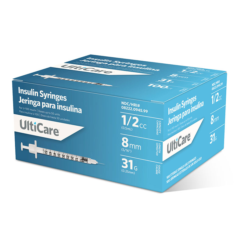 UltiCare Insulin Syringe - 28G 1cc 1/2 - BX 100