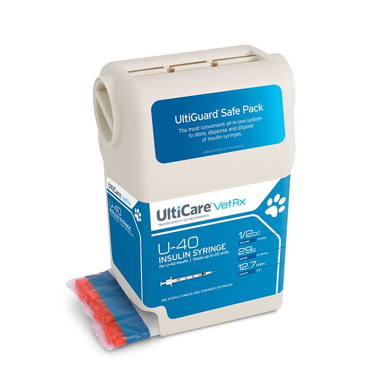 UltiGuard UltiCare U-40 Pet Syringes 29G 1/2cc 1/2 inch Box of 100