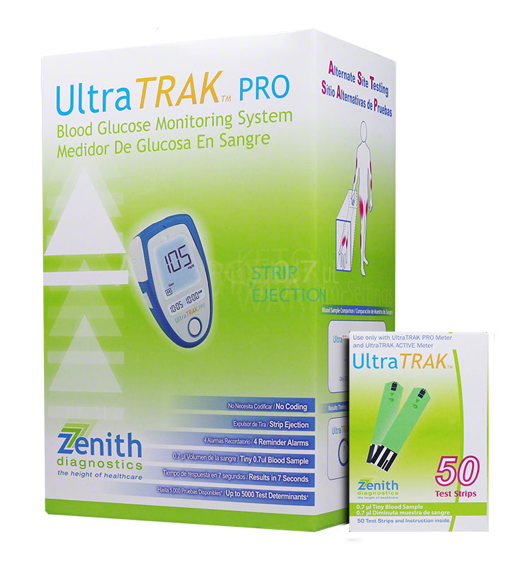 Vertex UltraTRAK PRO Meter Kit w/50 Test Strips | Glucose Monitor Kits