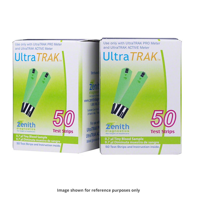 Vertex UltraTRAK Glucose Test Strips 50/bx Case of 12
