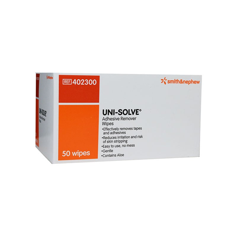 Smith and Nephew UNI-SOLVE Adhesive Remover Wipes Box of 50