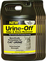 Urine Off Odor and Stain Remover for Cats - 1 Gallon Pack of 6