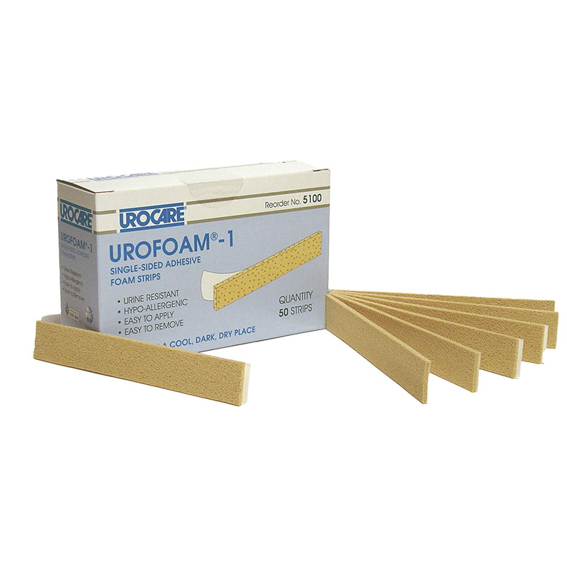 Urocare Urofoam-1 Single-Sided Adhesive Foam Strip Box of 50