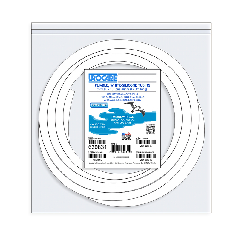 Urocare White-Silicone Drainage Tubing 5/16 x 120 inch