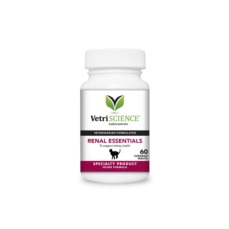 VetriScience Feline Renal Essentials Chewable Tablets For Cats 60ct