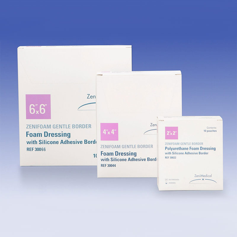 ZeniMedical ZeniFoam Gentle Border Foam Dressing 2x2 inch Box of 10
